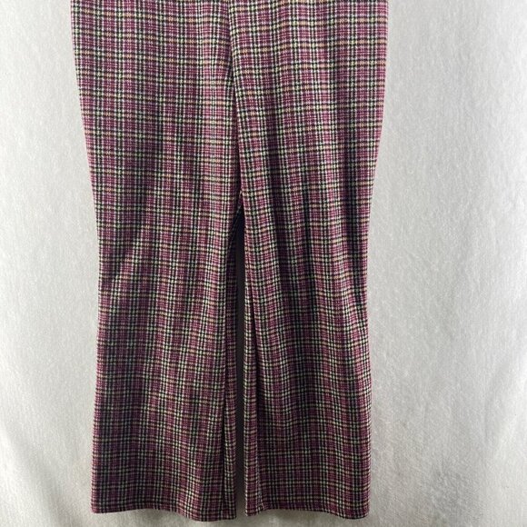 Wild Fable Jumpsuit Women's Sz M Red Plaid Scoop Neck Flared Cropped Stretch Zip - Picture 6 of 11